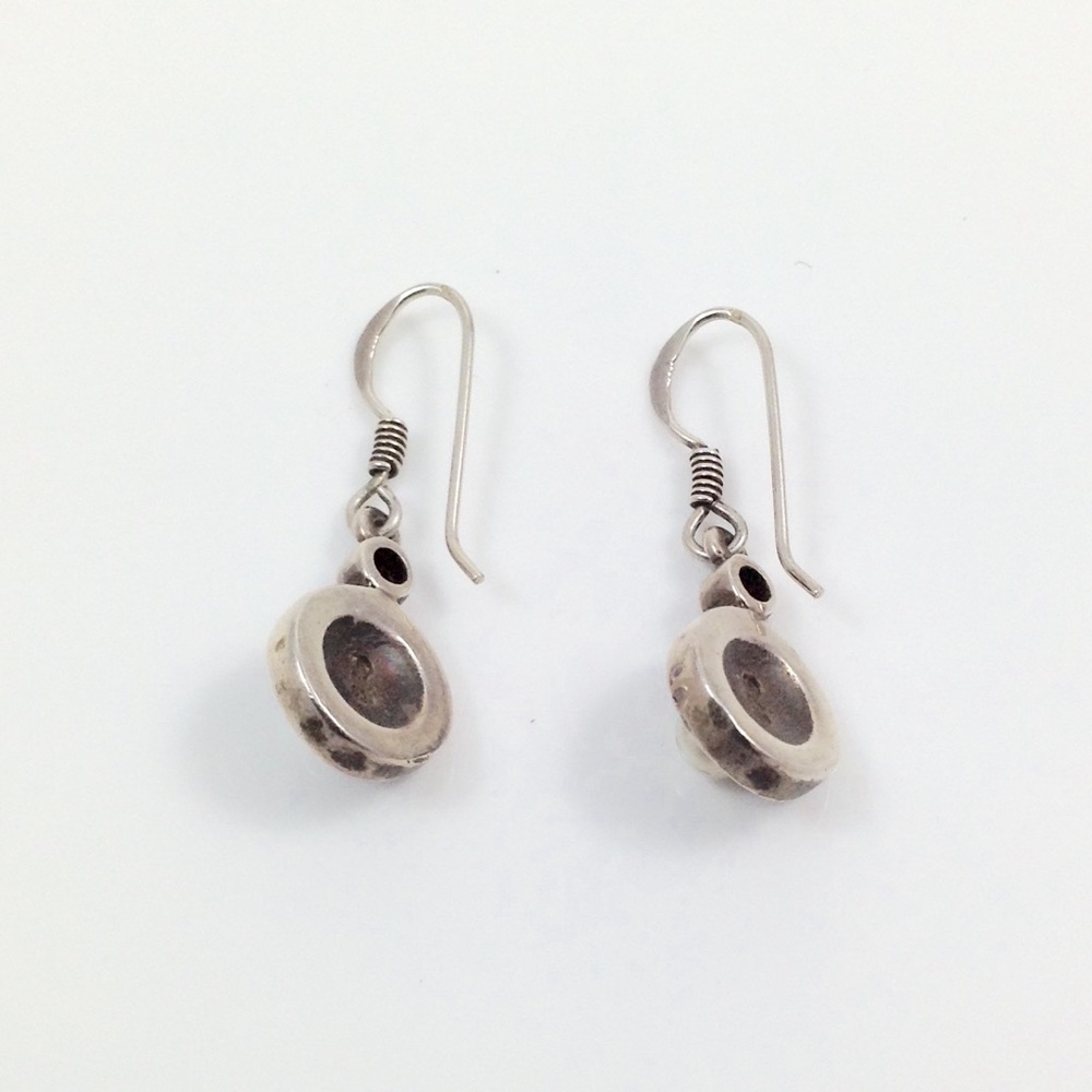 Vintage Sterling Silver Pearl Earrings - Picture 2 of 2
